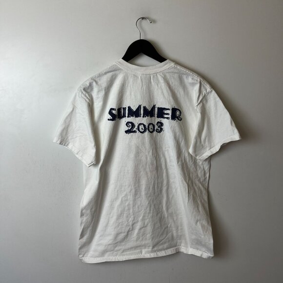 2003 Vintage Y2K Cinco Rancho Mexico T Shirt White Large L Summer Mexican Solid - Picture 13 of 16